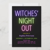 Neon-Lights-Hexen-Night-Out-Halloween-Party Einladung (Vorderseite)