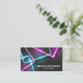 Neon Lights Hintergrund Visitenkarte (Stehend Vorderseite)