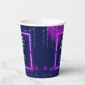 Neon Lights Palm Beach Night Party Geburtstag Pappbecher (Links)