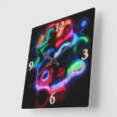 Neon Lights Quadratische Wanduhr (Winkel)