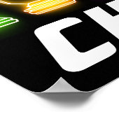 Neon Lights Schach Pieces Schach King Poster (Ecke)