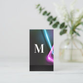 Neon Lights | Schwarzes Fliesenmuster Visitenkarte (Stehend Vorderseite)