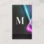 Neon Lights | Schwarzes Fliesenmuster Visitenkarte (Vorderseite)