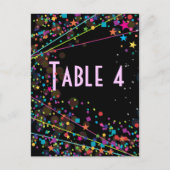 Neon Lights Sweet 16 Club Party Tischnummer Card (Vorderseite)