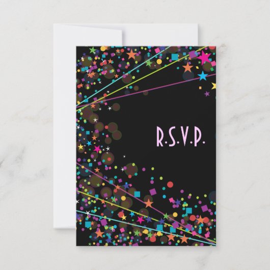 Neon Lights Sweet 16 Club Party UAWG Response Card RSVP Karte (Vorderseite)