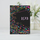 Neon Lights Sweet 16 Club Party UAWG Response Card RSVP Karte (Stehend Vorderseite)