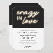 Neon Lights | Trägheit in der Liebe | Moderne Hoch Einladung (Vorne/Hinten)