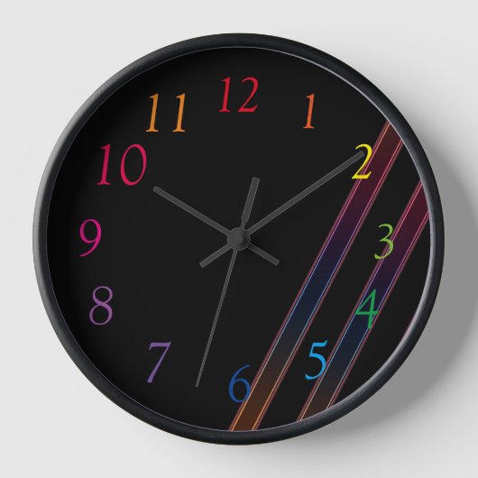 Neon Lights Wanduhr (Vorderseite)