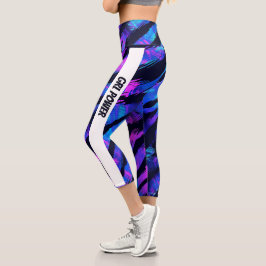 Neon Lila Animal Capri Leggings
