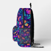 Neon Lila Aquamarin Orange Monogram Name Camp Bedruckter Rucksack (Rechts)
