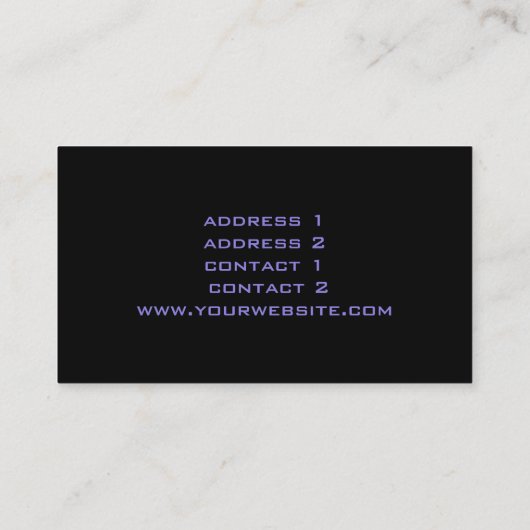 Neon lila-Blue-Piano-Musikkarte Visitenkarte (Rückseite)