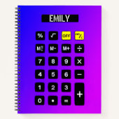 Neon Lila Calculator mit Name Notizblock (Vorderseite)