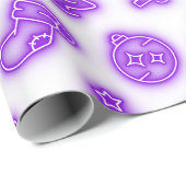 Neon Lila Christmas auf White Geschenkpapier (Rolleneckpunkt)