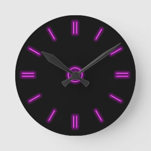 Neon Lila Clock Runde Wanduhr