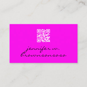 Neon-lila einfacher QR-Code Visitenkarte