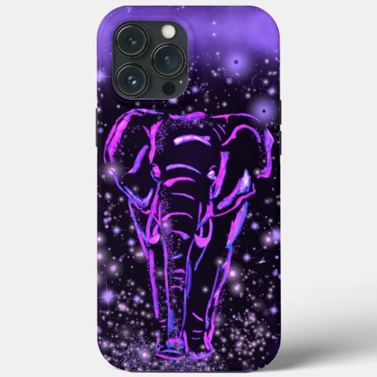 Neon Lila Elephant iPhone Case (Rückseite)