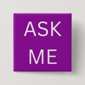 Neon Lila Frag Me Button Volunteer, Geschäft (Vorderseite)