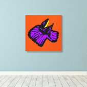 Neon Lila Frilled-Nackenechard Leinwanddruck (Insitu (Holzboden))