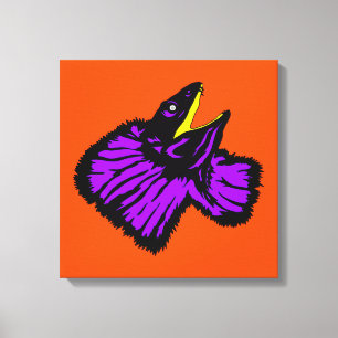 Neon Lila Frilled-Nackenechard Leinwanddruck