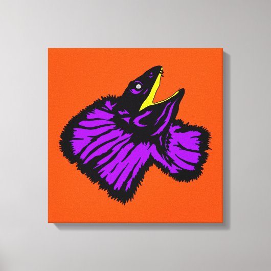 Neon Lila Frilled-Nackenechard Leinwanddruck (Vorderseite)