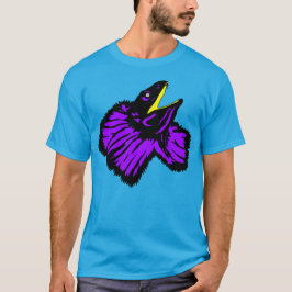 Neon Lila Frilled-Nackenechard T-Shirt