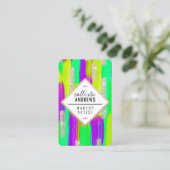 Neon Lila-Gelb-Gold-Glitzer Paint Makeup Visitenkarte (Stehend Vorderseite)
