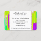 Neon Lila-Gelb-Gold-Glitzer Paint Makeup Visitenkarte (Rückseite)