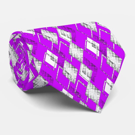 Neon lila geometrisches Muster. Krawatte (Gerollt)