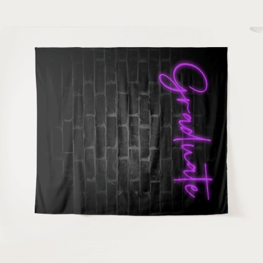 Neon Lila Glow Light | Grad Party Foto Stand Wandteppich (Vorderseite (Horizontal))