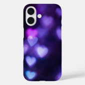 Neon Lila Hearts Case-Mate iPhone Hülle (Rückseite)