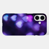 Neon Lila Hearts Case-Mate iPhone Hülle (Rückseite (Horizontal))