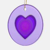NEON & lila Herzen schlagen Keramik Ornament (Links)