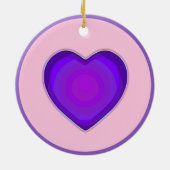 NEON & lila Herzen schlagen Keramik Ornament (Hinten)