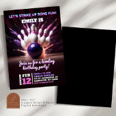 Neon Lila kosmischer Bowling bricht auf Einladung