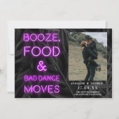 Neon lila lässiges Palmenblatt Save the Date Foto (Vorderseite)