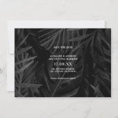 Neon lila lässiges Palmenblatt Save the Date Foto (Rückseite)