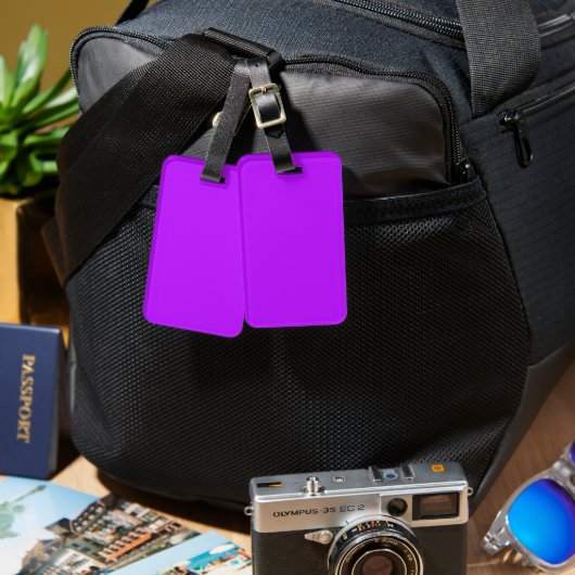 Neon Lila Luggage Tag Gepäckanhänger (Vorderseite & Rückseite)