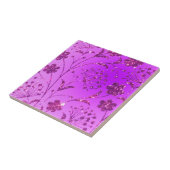 Neon Lila Pink Glitzer Blume Keramik Tile Fliese (Seite)
