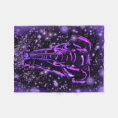 Neon Lila rosa Elefant Spaziergang an der Starry N Fleecedecke (Vorderseite (Horizontal))