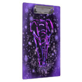 Neon Lila rosa Elefant Spaziergang an der Starry N Klemmbrett (Rechts)
