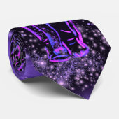 Neon Lila rosa Elefant Spaziergang an der Starry N Krawatte (Gerollt)