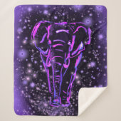 Neon Lila rosa Elefant Spaziergang an der Starry N Sherpadecke (Vorderseite)