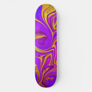 Neon Lila rosa gelbe abstrakte Gestaltung Skateboard