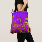 Neon Lila rosa gelbe abstrakte Gestaltung Tasche (Von Nahem)