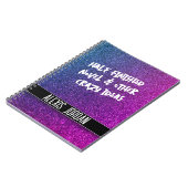 Neon Lila rosa Glitzer Schwarz-Weiß-Graffiti Notizblock (Linke Seite)