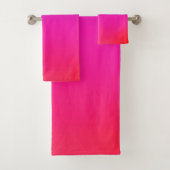 Neon-Lila-rosa-ombre-abstraktes Design Badhandtuch Set (Insitu)