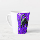 Neon Lila Schwarze Katze Milchtasse (Linke Ecke)
