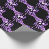 Neon lila Skelettverpackung Geschenkpapier (Ecke)