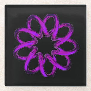 Neon-Lila-Torus auf schwarzem Hintergrund Glasuntersetzer
