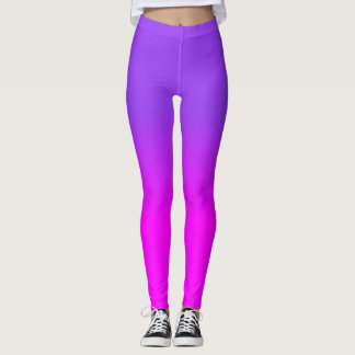 Neon Lila und Hot Pink Ombre Farbton Fade Sc Leggings